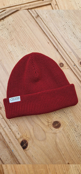 KONVOI red merino beanie