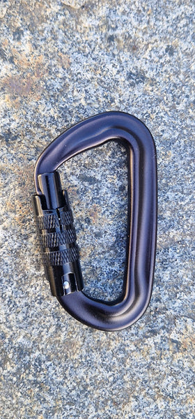 KONVOI carabiner twist lock twistlock powsurf leash black powdersurfing equipment